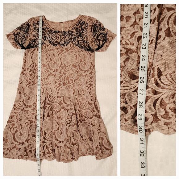 Free People Beautiful Dreamer Blush Lace Mini Dress or Tunic Top size XS - Picture 8 of 10